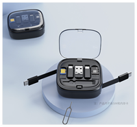 Kit de câble de charge rapide rétractable 6-en-1 60W avec support de téléphone, étui de rangement personnalisé avec logo, adaptateur de voyage portable OEM