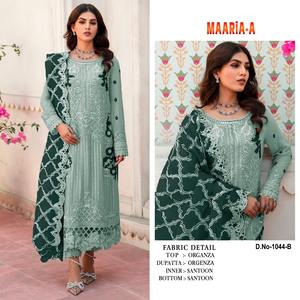 Organza lourd avec séquence de broderie Fonctionne avec le costume Salwar pakistanais Moti Stone à un prix abordable - Product Image 2