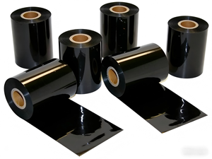 Ruban de transfert thermique <span class=keywords><strong>70</strong></span> x 100 m en résine, encre noire pour codes-barres, pour imprimantes d'étiquettes, compatible avec les imprimantes couleur - Product Image 1