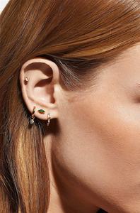 Joyería fina plata esterlina 925 18K chapado en oro cielo claro baguette corte circón aros pendientes - Product Image 4