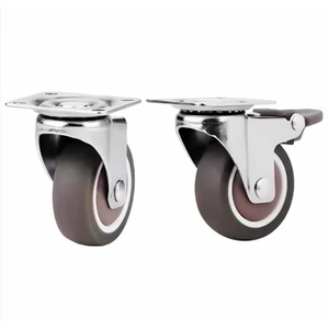 Roulettes pivotantes silencieuses en PP avec frein, modernes et universelles, pour chariot d'hôpital, avec vis M6, M8, M10, disponibles en 1, 1.25, 1.5 et 2 pouces. - Product Image 1