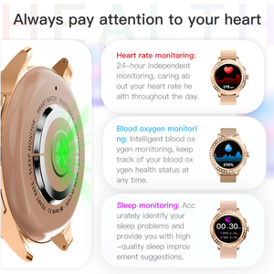 สมาร์ทวอทช์ Hw26 Mini หน้าจอ 1.35 นิ้ว กล่องของขวัญ รองรับการโทรผ่านบลูทูธ NFC ตรวจวัดอัตราการเต้นของหัวใจ ดีไซน์เพชร Hw 26 Hw26mini สมาร์ทวอทช์สำหรับผู้หญิง - Product Image 6