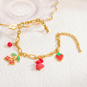 SUMMLY tendencia al por mayor personalizado forma de flor fina 18K chapado en oro pulsera colgante de acero inoxidable joyería de moda - Product Image 5