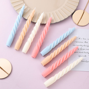 Huaming Cheap High Quality Spiral Stick <strong>Taper</strong> <strong>Candle</strong> Paraffin/Soy Wax Gradient Multicolor Twisted Scented <strong>Candles</strong> - Product Image 1
