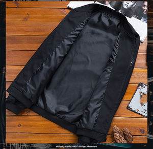 Jaket Pria Kerah Tegak Ritsleting Warna Solid Musim Semi dan Gugur Model Slim Sehe Fashion - Product Image 6