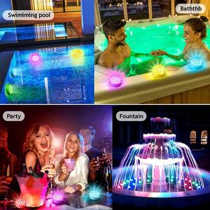 Lampes LED submersibles rechargeables avec télécommande RF, étanches IP68, pour bassin, piscine, aquarium, décoration de fête, extérieur - Product Image 6