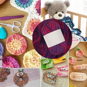 Hilo de lana de algodón de leche floral teñido en secciones de cinco hebras con degradado, de grosor medio, para tejer a mano, estilo fantasía, para zapatos de muñeca y ganchillo. - Product Image 5