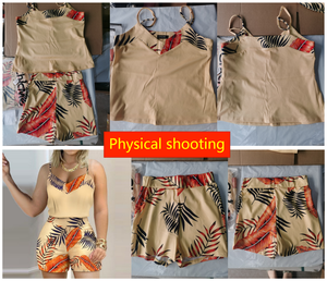 Nouvel ensemble deux pièces 2025 pour femme : haut imprimé floral, pantalon, short et débardeur - Product Image 5
