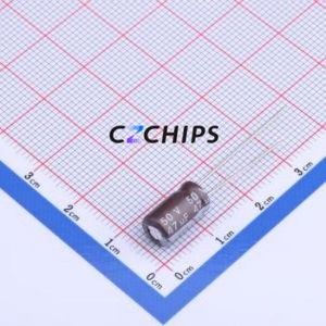 Condensateur électrolytique en aluminium à montage traversant 03EC0340, composant à montage traversant THT, D6.3xL11mm 47uF 20% 50V 150mA-100kHz - Product Image 1