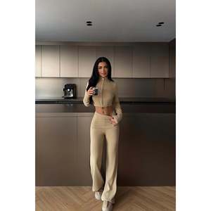 Zenxy Beige <b>Crocheted</b> <b>Set</b> with Pattern Print Decoration - Product Image 4