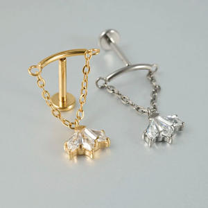 Anillo de Nariz de Titanio Getta G23, Piercing de Cartílago, Joyería con Cristal, Circonita, Perla, Diamante, Oro de 14K, PVD, Engaste de Garra para Boda - Product Image 5