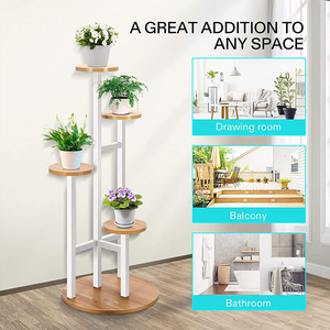 Support de fleurs rond en bois bon marché à 5 couches, grand support de fleurs, étagère de plantes, support de pot de fleurs, présentoir - Product Image 6