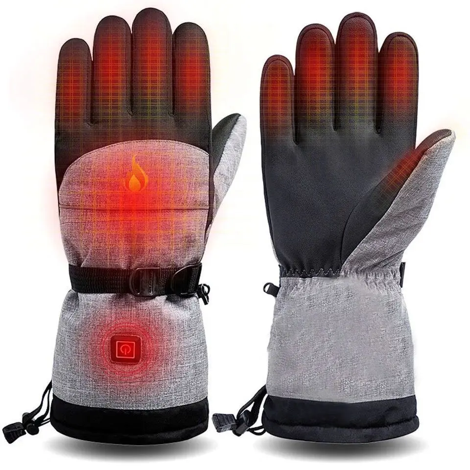 Three Gear Temperature Control Warm Electric Heating Gloves Winter Outdoor Ski Riding Sports Gloves Battery Not Included