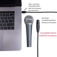 Adaptateur de câble de microphone 3 broches XLR femelle vers TYPE C mâle câble de données Audio Microphone ordinateur enregistrement câble de connexion vocale