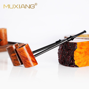 Muxiang Briar Wood Tobacco Pipe Straight Type Handcrafted Smoking Pipe For Men Gift - Product Image 1
