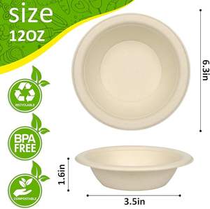 ชาม ถ้วย จาน ทำจากอ้อย HL ขนาด 8 นิ้ว และ 10 นิ้ว ผลิตภัณฑ์รักษ์โลก - Product Image 3