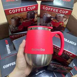Stainless Steel Vacuum Insulated Double-Layer <b>Egg</b>-Shaped Mug with Handle Large Capacity Office Coffee Cup - Product Image 2