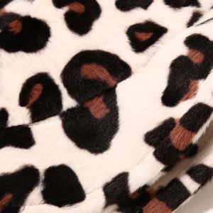 Sombrero de Pescador Casual para Mujer, Otoño Invierno, Estampado de Leopardo, Forrado de Felpa, Grueso, Cortavientos - Product Image 6