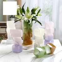 MSH Original Französischer Stil Romantische Pulverglas-Vase Kreative Vase für das Büro