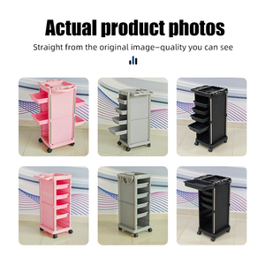 <span class=keywords><strong>Chariot</strong></span> de salon de beauté traditionnel avec roues robustes, <span class=keywords><strong>chariot</strong></span> en plastique noir - Product Image 3
