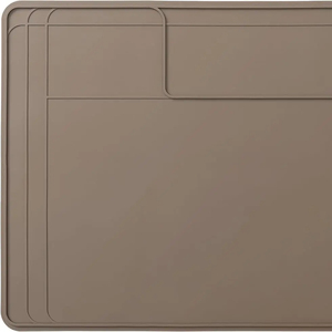 Tapis en silicone imperméable pour évier 34x22 pouces, doublure de placard de cuisine et salle de bain, emballage carton écologique, couleur personnalisée, bac anti-gouttes - Product Image 1