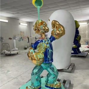 Escultura moderna de <span class=keywords><strong>personaje</strong></span> de película de acero inoxidable, estatua de Arte de Popeye y Oliver con técnica chapada en superficie de espejo, artesanías de Metal - Product Image 6