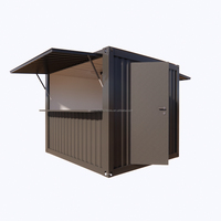 Conteneur de magasin pop-up miniature de 10 pieds, kiosque de café, kiosque de restauration rapide, possibilité de personnalisation