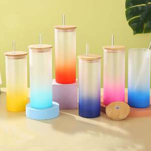 แก้วเบียร์ใสรูปทรงกระป๋องแก้วเบียร์รูปทรงสง่างามแก้วเบียร์สามารถพิมพ์ซับลิเมชันเปล่าแบบ DIY ขนาด12ออนซ์16ออนซ์ - Product Image 2