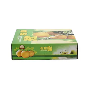 Caja de embalaje corrugado de fruta fresca impresa personalizada naranja aguacate cereza uva plátano Mango Kiwi dragón fruta embalaje cartón