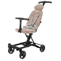 Poussette de voyage pliable 4 en 1 pour bébé, en alliage d'aluminium léger, avec grandes roues et design de poche