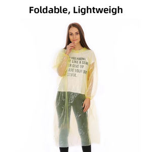 Adult Disposable Promotional Plastic Travel Rainwear One Time Outdoor High Quality Customized PE Waterproof <strong>Raincoat</strong> - Product Image 2