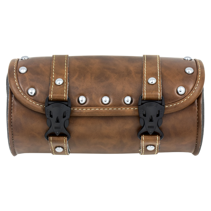 Motorcycle Fork Bag Leather Saddlebags Tool