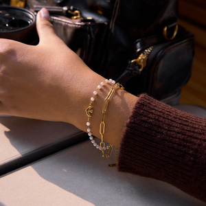 Pulsera de Perlas de la Serie Bird, Tono Dorado, Perlas de Imitación, Joyería para Mujer, Pulsera con Dijes, Regalo - Product Image 3