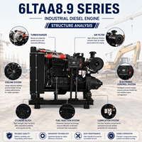 Moteur diesel industriel stationnaire série Cum 6LTAA8.9, 4 temps, 6 cylindres, unité de puissance robuste pour excavatrice/chargeuse sur pneus