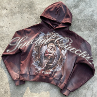 Sudaderas con Capucha Gráficas Extra Grandes Hechas a Medida, Bordadas, Vintage, 100% Algodón, para Hombre, de Alta Calidad, Cortadas, Lavadas, con Efecto Desgastado, a la Moda