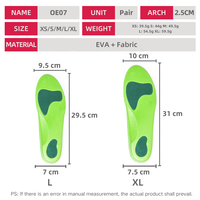 Plantillas de Soporte para Fascitis Plantar Más Vendidas, Cómodas, Transpirables, Antiolor, Alivio para el Talón, Venta al por Mayor, Material PU/Gel, 5 Tallas, BSCI