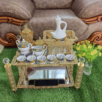 Ensemble de table à café et à thé en fonte dorée éthiopienne de luxe, modèle 2026, très demandé