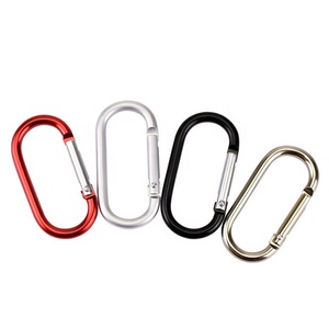 Kait Oval Warna-warni Carabiner Oval Aluminium 5Cm 6Cm Bentuk S Carabiner