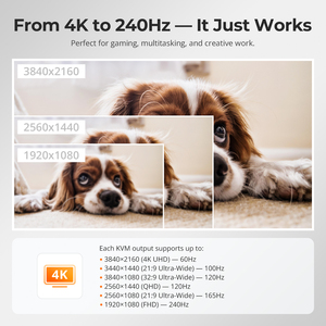 TESmart 2 Port For HDMI 4K60Hz KVM <strong>Switch</strong> Kit With USB 3.0 Docking Station EDID For 2 PCs 1 Monitor 2X1 KVM <strong>Switches</strong> Stock - Product Image 4