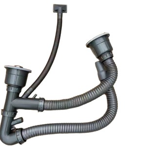 Juego de tuberías de desagüe para fregadero de cocina, trampa flexible universal de plástico para fregadero y lavavajillas - Product Image 4