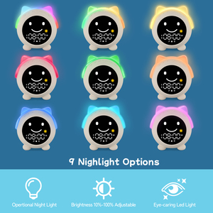 Réveil intelligent avec machine à sons apaisants, réveil amusant pour enfants, réveil en forme de mouton, entraîneur de sommeil pour enfants avec veilleuse - Product Image 1