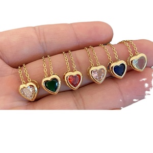 Mode Simple Collier Élégant Coeur Pendentif Polyvalent En Acier Inoxydable Clavicule Chaîne Plaqué Or - Product Image 5