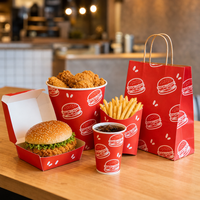 Boîte à emporter pour repas, personnalisable avec logo, écologique, résistante à l'huile, pour hamburgers, poulet frit, frites