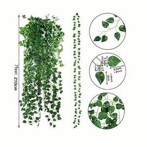Dropshipping shipping shopify พวงมาลัยไม้เลื้อยสีเขียวเถาแขวนต้นไม้ฉากหลังใบไม้สำหรับธีมป่าของตกแต่งงานแต่งงาน - Product Image 4
