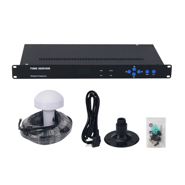 GGDX NTP Server Network Time 1U Rack Type (2 Ports + 20m Mushroom Antenna) for Beidou GPS