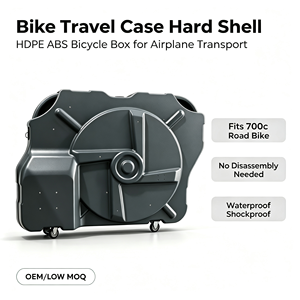 Estuche Rígido para <span class=keywords><strong>Bicicleta</strong></span>, <span class=keywords><strong>Maleta</strong></span> <span class=keywords><strong>de</strong></span> Viaje para <span class=keywords><strong>Bicicleta</strong></span> <span class=keywords><strong>de</strong></span> Carretera, Triatlón, MTB 700c, HDPE ABS, Sin Desmontar, Apta para Transporte en Avión - Product Image 5
