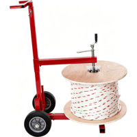 Chariot de manutention de cordes tout-terrain en acier robuste OEM et dévidoir de bobines de fil portable sur roues pour le déplacement de bobines de câbles industriels