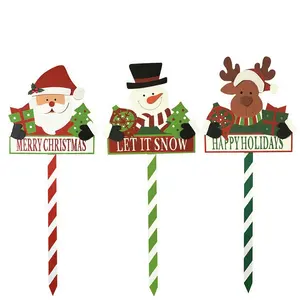 36" Wooden christmas deco garden stake holiday yard stake hot sale