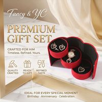 Coffret Cadeau d'Affaires Luxe Léger, Boîte Cadeau Pliante, Boucles d'Oreilles, Montre, Collier Cœur en Acier Inoxydable, Cadeau Fête des Amoureux Qixi, Maman, Épouse