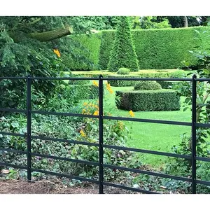 Çin tedarikçisi ucuz İngiliz Retro tarzı Manor ferforje kapı, siyah Estate kale çit ve kapı